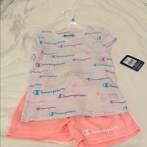 Champion girls shirt and shorts. New.